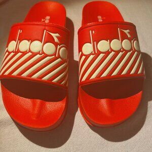 Diadroa Womens Red Sliders Summer Platform Sandals, Size 7M